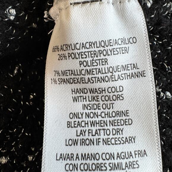 Calvin Klein Jeans Womens Knit Pullover Sweater Size M Metallic Marled Black - Picture 5 of 6